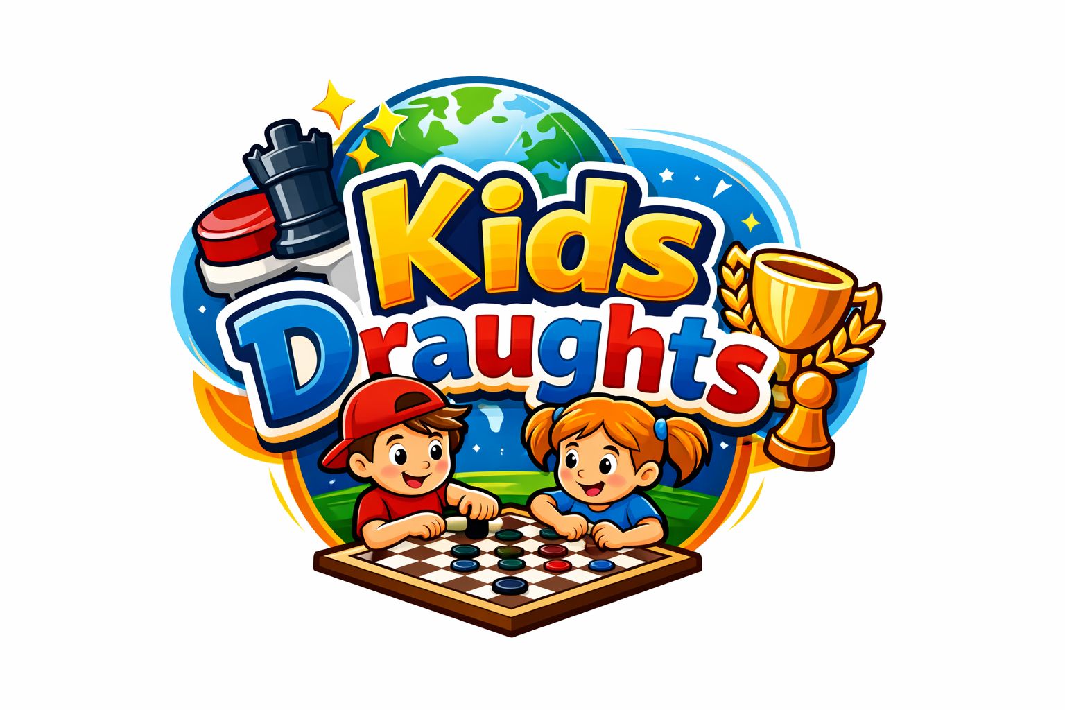 Kids Draughts project illustration